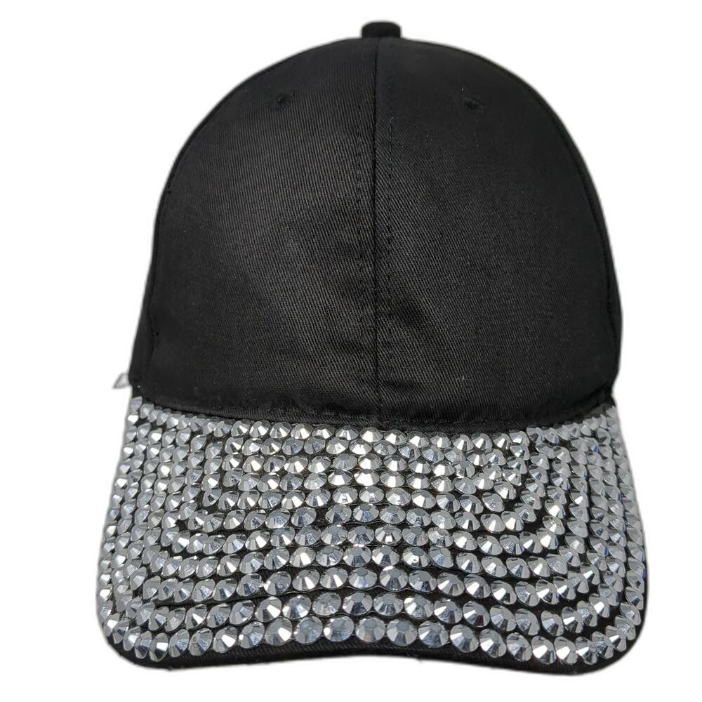 Bling Rhinestone Strapback Baseball Cap Black One Size 6 Panel Something Special